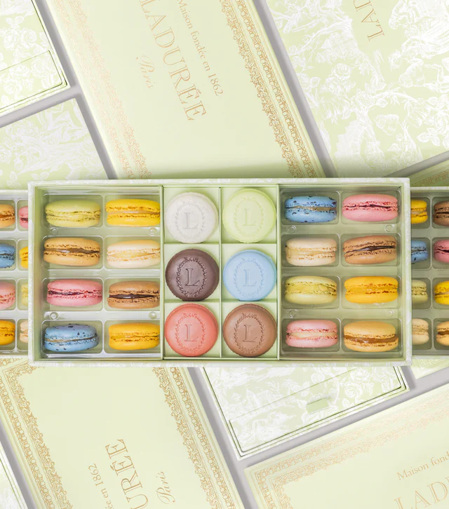 Ladurée Iconic Podium Box - 32 Macarons and 18 Eugénies